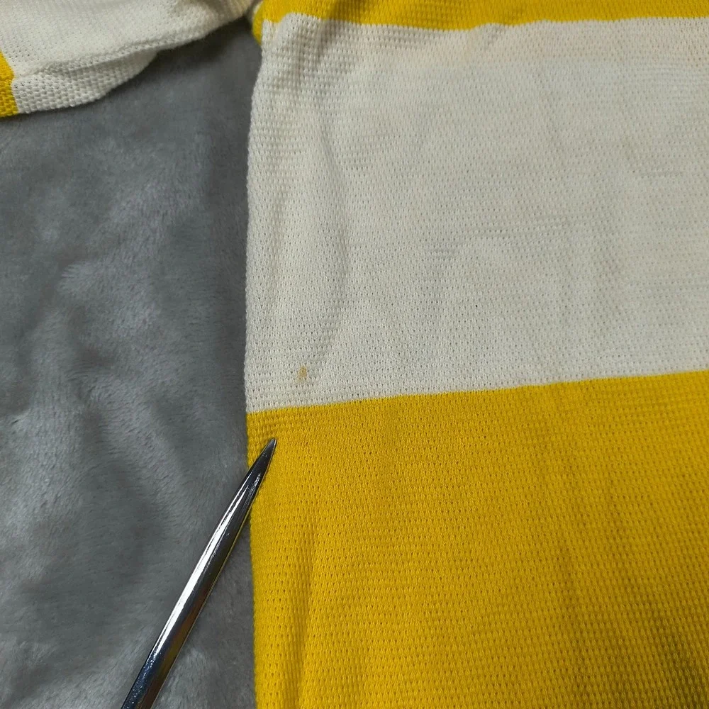 Polo Golf Ralph Lauren Polo Shirt Mens Large Yellow‎ Stripe Rugby performance